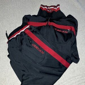 Jordan Black and Red Track Suit